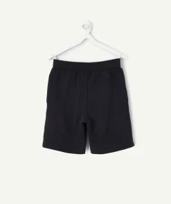 Short garçon droit noir imprimé