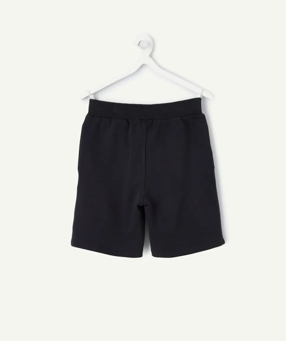 Short garçon droit noir imprimé
