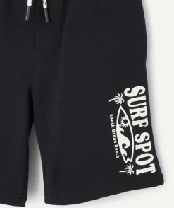 Short garçon droit noir imprimé