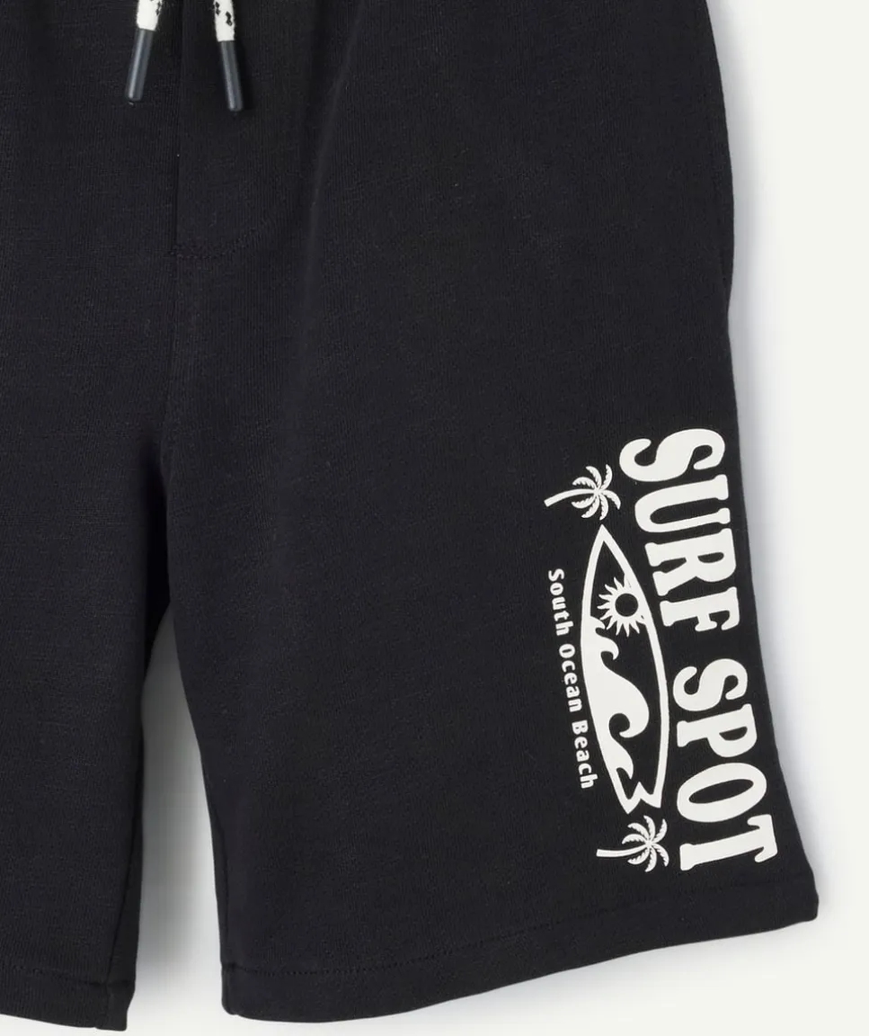 Short garçon droit noir imprimé