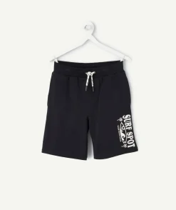 Short garçon droit noir imprimé