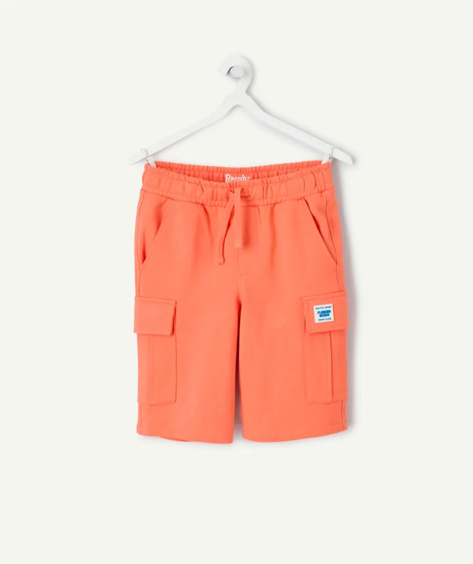 Short garçon droit orange