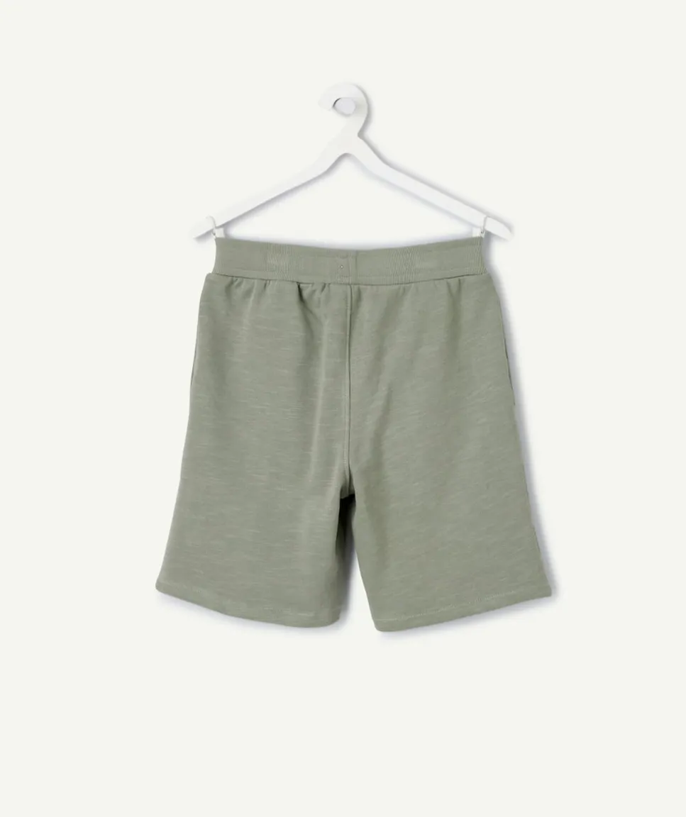 Short garçon droit vert imprimé