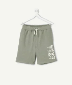 Short garçon droit vert imprimé