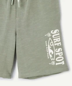 Short garçon droit vert imprimé
