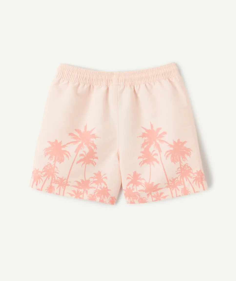 Short garçon imprimé palmiers rose