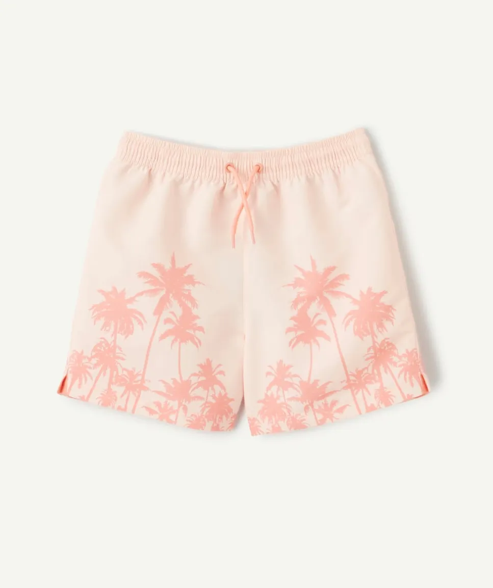 Short garçon imprimé palmiers rose