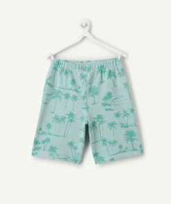 Short garçon imprimé palmiers vert d’eau