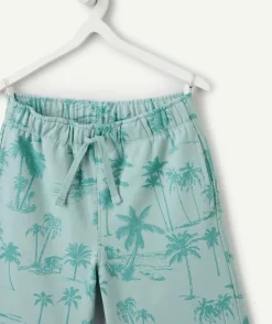 Short garçon imprimé palmiers vert d’eau