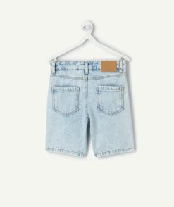 Short garçon jean bleu