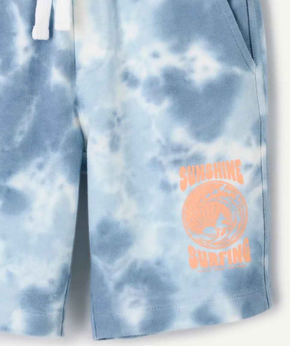 Short garçon tie-dye bleu