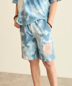 Short garçon tie-dye bleu