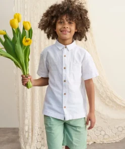 Short garçon vert menthe