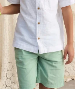 Short garçon vert menthe