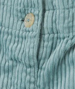 Short velours côtelé bébé fille en coton bio bleu