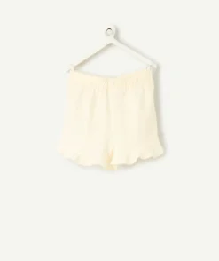 Short à volants écru bébé fille