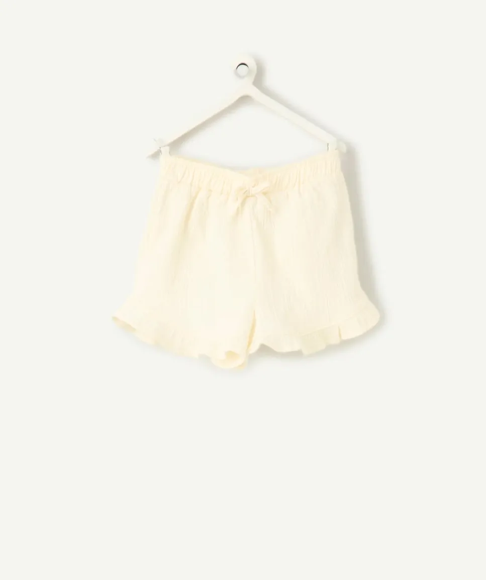Short à volants écru bébé fille