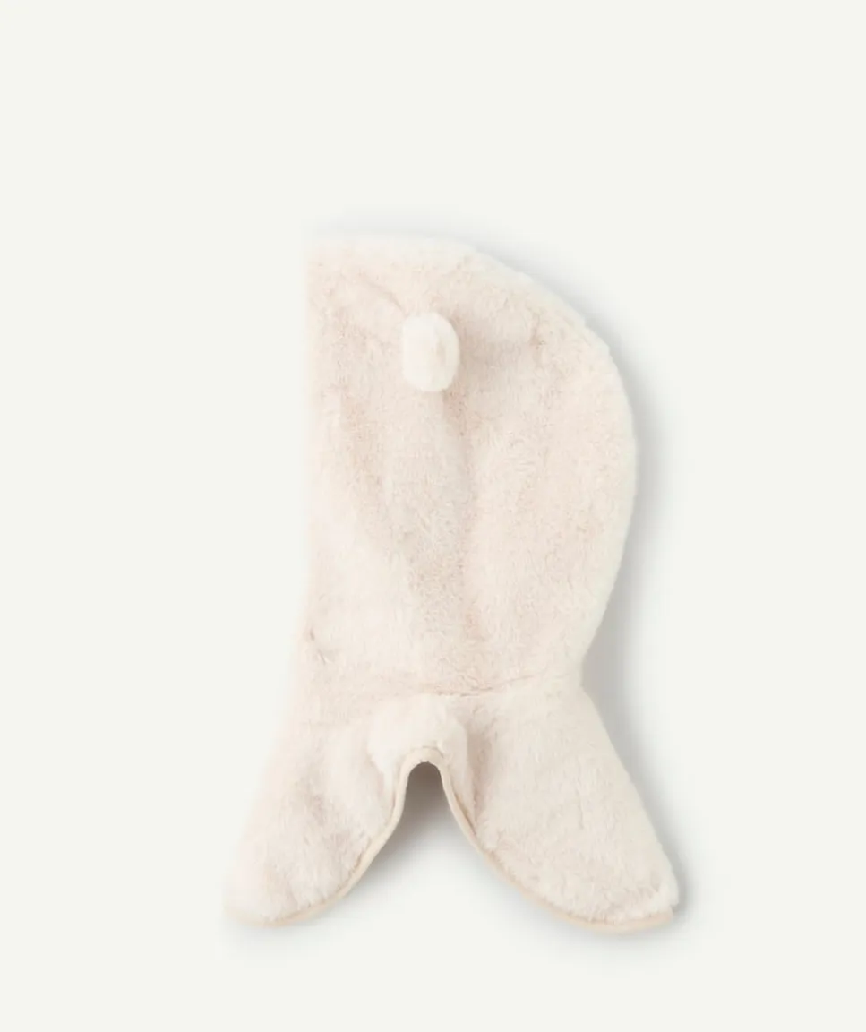 Snood bébé fille blanc à capuche