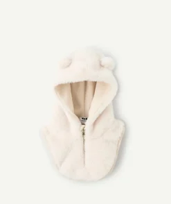 Snood bébé fille blanc à capuche