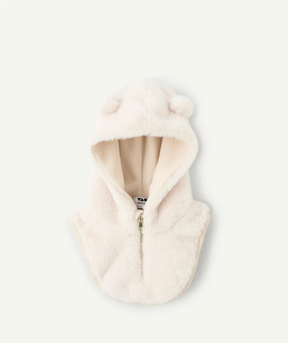 Snood bébé fille blanc à capuche