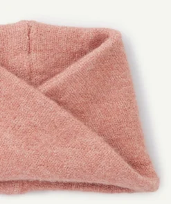 Snood bébé fille en fibres recyclées croisé rose