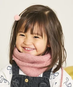 Snood bébé fille en fibres recyclées croisé rose