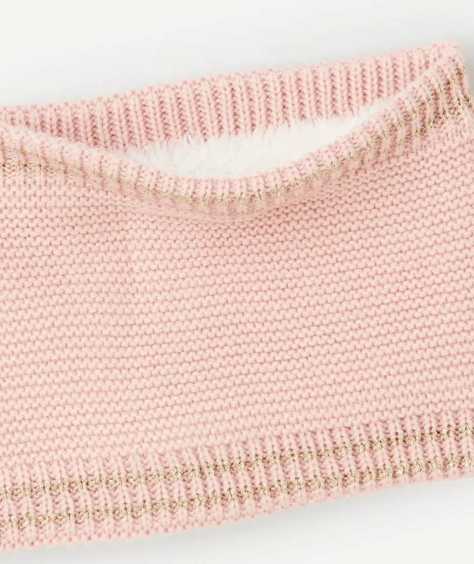 Snood bébé fille rose maille douce
