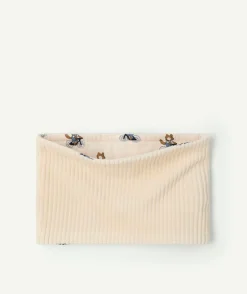 Snood bébé garçon écru imprimé renard