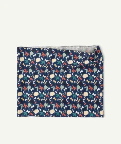 Snood bébé garçon en coton bleu avec formes colorées