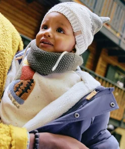 Snood bébé garçon en tricot kaki