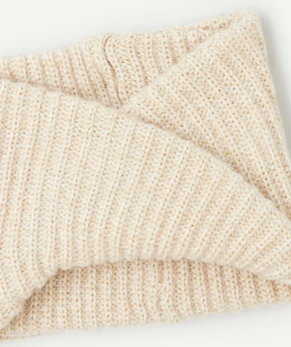 Snood en tricot fille en fibres recyclées écru