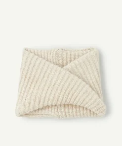 Snood en tricot fille en fibres recyclées écru