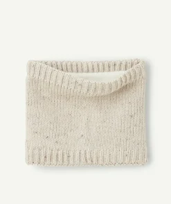 Snood en tricot garçon en fibres recyclées beiges