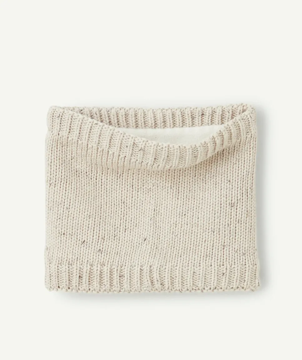 Snood en tricot garçon en fibres recyclées beiges