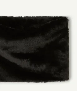Snood fille noir en fausse fourrure