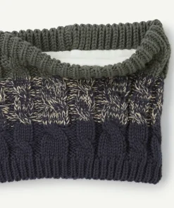 Snood garçon en tricot vert et bleu marine