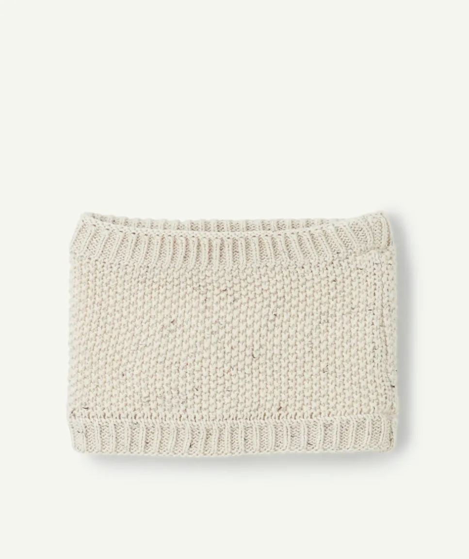 Snood tricot bébé garçon en fibres recyclées beige