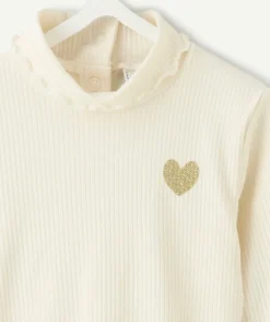 Sous-pull bébé fille écru col volant