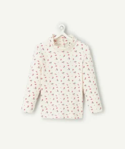 Sous-pull bébé fille en coton bio imprimé fleuri
