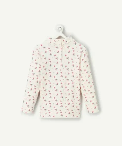 Sous-pull bébé fille en coton bio imprimé fleuri