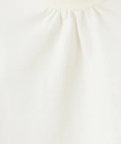 Sous-pull fille col roulé blanc uni en coton