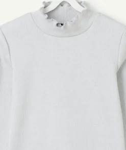 Sous-pull manches longues fille gris pailleté