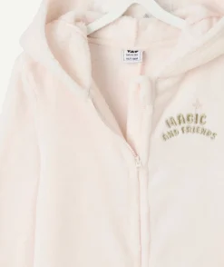 Surpyjama effet velours fille rose