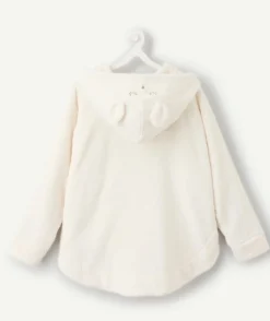 Surpyjama polaire fille zippé écru à capuche