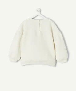 Sweat bébé fille blanc à motif cœur