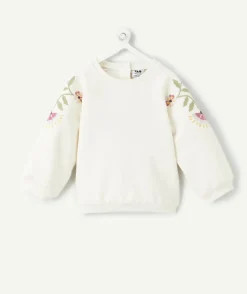 Sweat bébé fille broderie fleurs