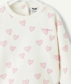 Sweat bébé fille imprimé cœur
