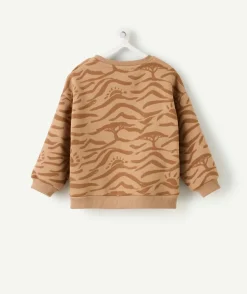 Sweat bébé garçon beige imprimé jungle
