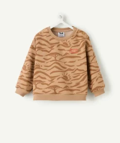 Sweat bébé garçon beige imprimé jungle