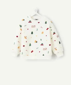 Sweat bébé garçon blanc imprimé fantaisie